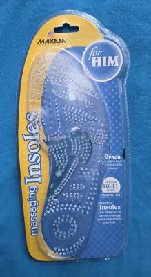 Maxam Shoe Inserts Men Massaging Insoles Brand New Unopened Shoe Size 10-11 • $2