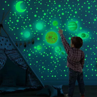 525Pcs Glow In The Dark Luminous Moon Planet Star Space Home Wall Stickers Decal • $12.98