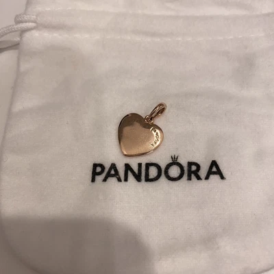$35 • Buy Authentic Pandora Rose Gold MET Matte Brilliance Heart Pendant Charm 387926