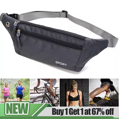 Waist Bum Bag Waterproof Women Men Holiday Travel Money Running Belt Fanny Pack • £3.47