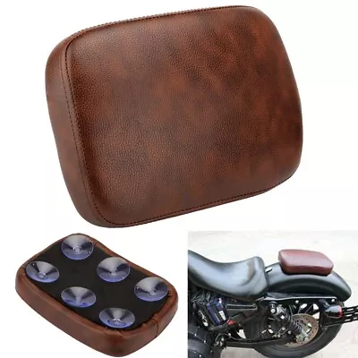 Leather Motorcycle Pillion Rear Passenger Seat Pad 6 Suction Cups For Harley 883 • $15.99