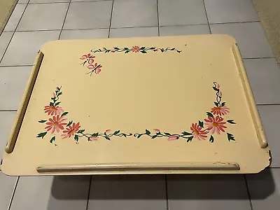 Vintage  The Golden Rule  Yellow Wood Bed Breakfast Tray Spring Legs Made In USA • $49.95