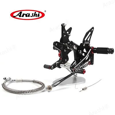 CNC Rearsets For Kawasaki Ninja ZX6R ZX636 2007 2008 Rear Set Footrest Foot Pegs • $152.51