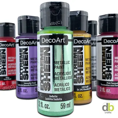 £3.49 • Buy DecoArt Extreme Sheen Metallics Acrylic Craft Paint 2oz 59ml Bottles