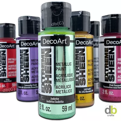 DecoArt Extreme Sheen Metallics Acrylic Craft Paint 2oz 59ml Bottles • £3.49