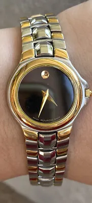 Movado Women’s Juro Two Tone Black Dial Swiss Watch • $225