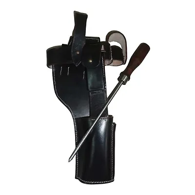 German C96 Broomhandle Mauser Brown Leather Holster W/Cleaning Rod Q231 • $106.25