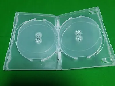 Clear Replacement Empty DVD Cover - Holds 4 Disc / CD Storage Case 14mm Spine • £3.99