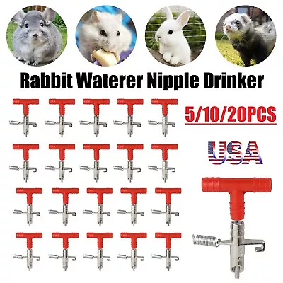 20Pcs Rabbit Water Nipple Automatic Drinker Feeders Waterer Guinea Ferrets Mice • $7.54