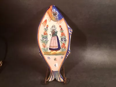 Vintage Quimper Spoon Rest In Fish Form With Woman • $50