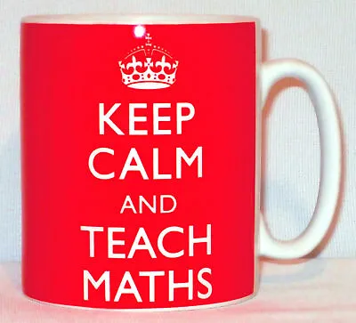 Keep Calm & Teach Maths Mug Can Personalise Great Tutor Teacher Student Gift • £10.99