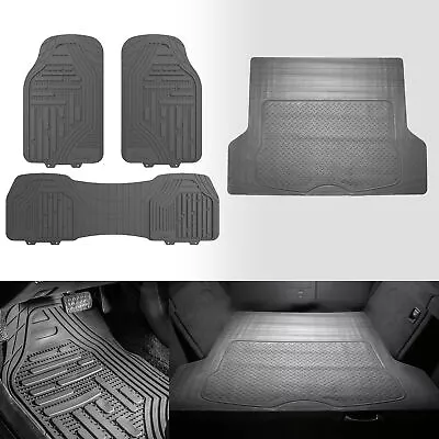 Heavy Duty Gray Floor Mats & Gray Cargo Mat Combo For Auto Car SUV • $45.97