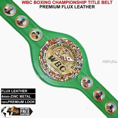WBC World Boxing Champion Title Belt Replica Flux Leather 3D Design Adult Size L • $99.89