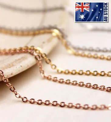 $6.49 • Buy Stunning 18K Rose Gold Filled 1.5mm Classic Chain Necklace 16 - 30  Good Quality