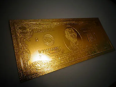 24 Karat 99.9% Gold Usa  $2 Dollar Bill -mint+comes In Pvc Rigid Bill Holder • $7