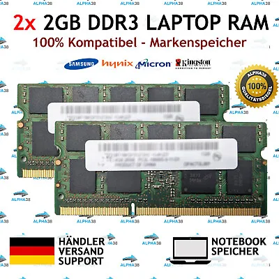 4 GB(2x 2 GB) Laptop RAM DDR3 1333 For Medion Akoya E7220 E7222 E6228 Storage • $13.42