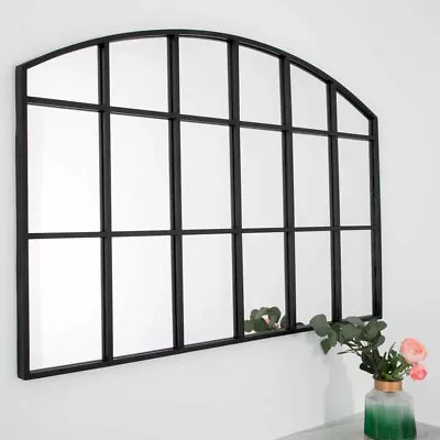 Large Window Garden Mirror Wall Mounted Metal Frame Floral Indoor Outdoor Decor • £79.95