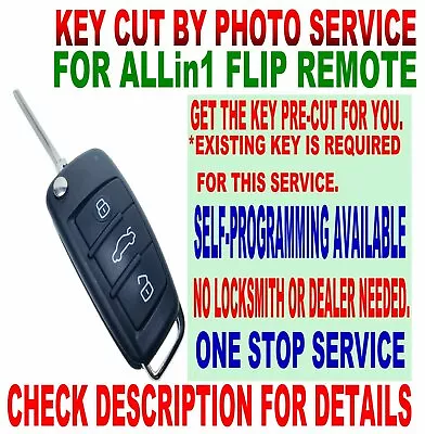 Key Cut By Photo R8-type Flip Remote For Toyota Elvatdd Dealer Port Installed D0 • $59.99