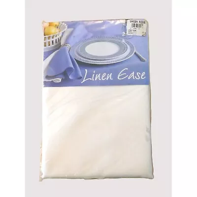 Linen Ease Brand Tablecloth 60x84 Oblong Ivory By Bardwil Linens Polyester New • $16.50