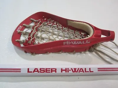 Vintage STX HI-WALL ATTACK MENS LACROSSE HEAD SHAFT STICK 1980's Red Head • $99.99