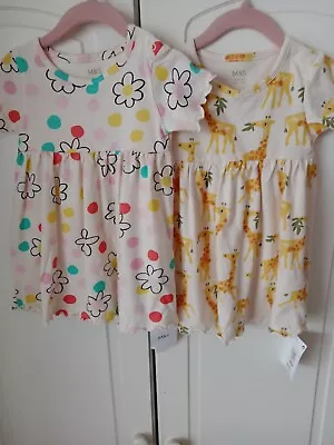 Marks And Spencer Baby Girls Dresses X2 Age 12/18 Months New • £3.99