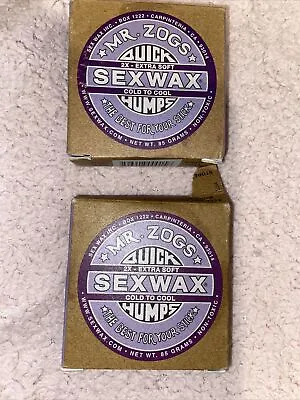 Surfboard Wax 2x 85g Mr Zogs Sex Wax Quick Humps 2x Extra Soft Purple Coconut • £1