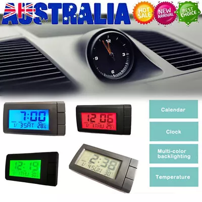 Car Digital Thermometer Hygrometer Temperature LCD Vehicle Clock Alarm Backlight • $13.67