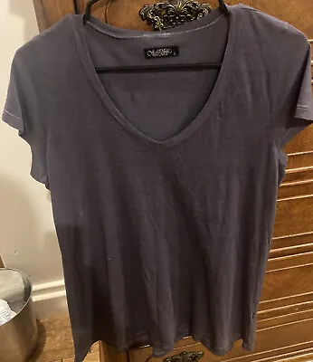 $16.80 • Buy Lauren Moshi Gray Vneck Swing Tshirt Size Large