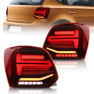 Full LED Tail Lights For VW Polo 6R 6C 2011-2017 Red In Dynamic Indicator Light • $297.30