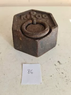 £22.50 • Buy Single Ring Vintage Metric Cast Iron Hexagonal Weights 5kilog For Balanced Scale
