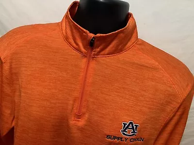 Auburn Tigers Augusta 1/4 Zip Jacket Shirt Mens Sz M Orange L/S Regular Fit • $12.99