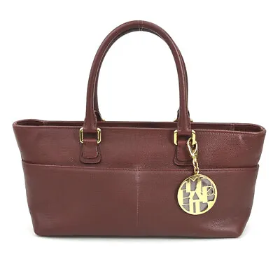 Auth Morabito Handbag Bordeaux Leather - R9808f • $164