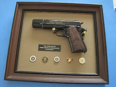 Vintage John Wayne Franklin Mint Armed Forces .45 Prop Gun W/ Display COA • $375