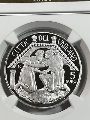 2015-R Vatican City 5 Euro Silver Proof Graded PR 70 DCAM By NGC Low Mintage • $176