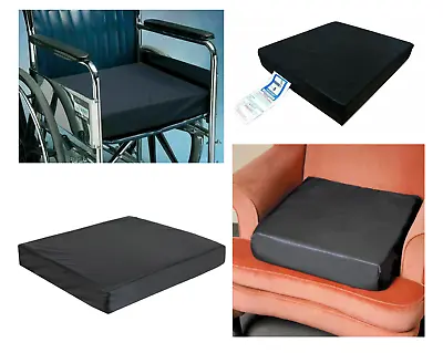 Wheelchair Seat Pad Support Chair Cushion Pressure Relief Memory Foam Zip Cover • £0.99