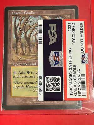 Magic The Gathering Urza's Saga 321 Gaea's Cradle LP Authentic PSA Recolored • $700