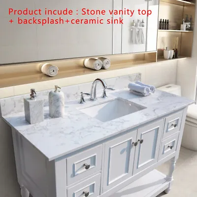 43 Inch Bathroom Artificial Marble Vanity Top W/ Ceramic Under Sink For Cabinet • $413.12