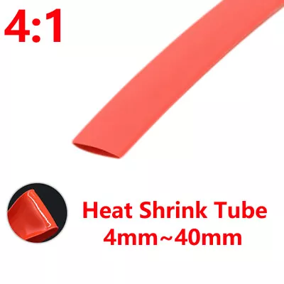 Red Dia 4mm~40mm 4:1 Heat Shrink Tube Adhesive Glue Lined Heatshrink Sleeving   • $83.21