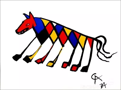 ALEXANDER CALDER Limited Edition Print 1974 Beastie Braniff International • $500