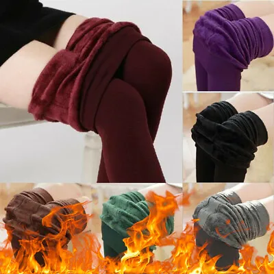 Women's Winter Thick Warm Pants Fleece Lined Leggings Thick Velvet Thermal Pants • $11.92