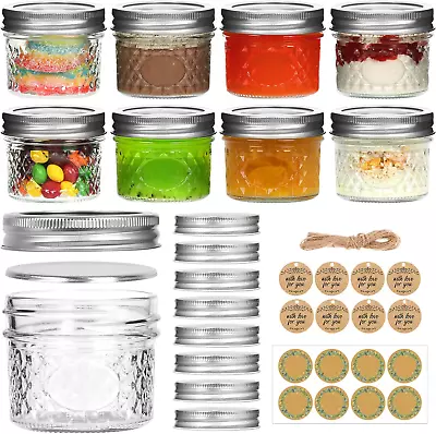 Small Mason Jars 4Oz 8 Pack Mini Mason Jars Canning Jars With 8 Split-Type Lid • $16.99