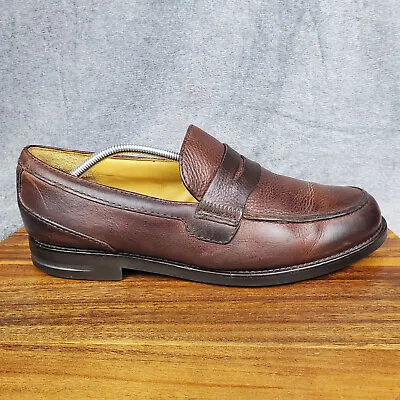 H.S. Trask Penny Loafers Men's 11.5 Wide Brown Leather Slip On Casual Shoes • $39.99