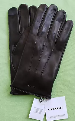 Coach Tech Napa Gloves:nwt Black  Extra Large  33083 • $119.95