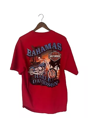 VTG Harley Davidson Bahama Red Graphic T-shirt Large Medium • $12.79