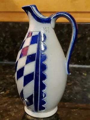 Reinh Merkelbach Hohr 1/4L Grenzhausen German Blue Glaze Pottery Vintage 6  • $16.99