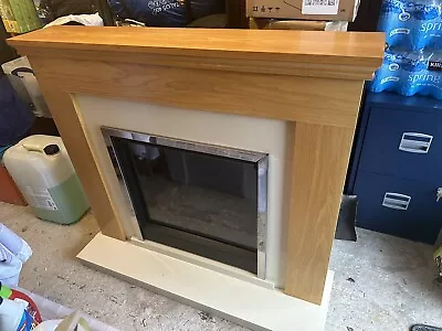 Hmd Display Model Durham Electric Fire Surround Natural Oak - COLLECTION ONLY • £200