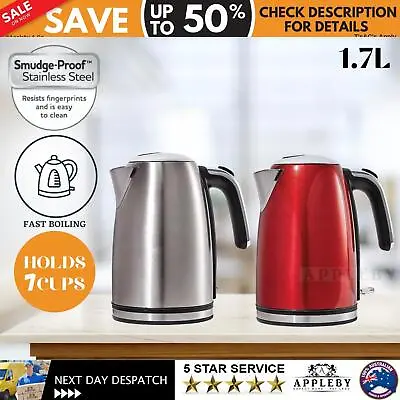 $45.95 • Buy Kettle 1.7L Electric Cordless Water Boiler Tea Maker Stainless Steel Camping
