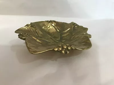 Vintage 1953 Virginia Metal Crafters Brass Lemon Leaves Dish Tray • $19.85