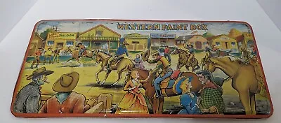 Vtg PAGE OF LONDON Made In England WESTERN Palette Tin Paint Box Pre-owned • $33