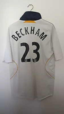 La Galaxy Usa 2007/2008 Home Football Shirt Jersey Size Large David Beckham #23 • £15